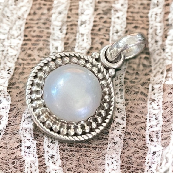 Artisan Jewelry - Natural Pearl Sterling Silver Pendant